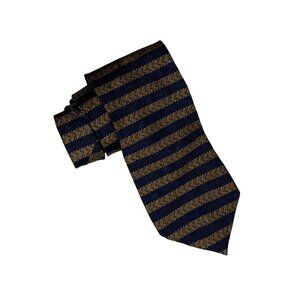 Kenneth Cole Tie Mens Neck Necktie Silk Blue Striped Business Work Career Office